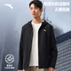 ANTA Water-Repellent and Velvet Warm Jacket Men's Autumn and Winter Woven Hooded Commuting Running Sports Jacket Clothes Water-Repellent and Velvet Warm Basic Black-5 L Men 175