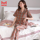 Catman (MiiOW) pajamas for women 2025 new summer short-sleeved trousers pure cotton summer large size women middle-aged mother home clothing set 9922 [pure cotton] [upgraded version] M [recommended 80-95 Jin [Jin equals 0.5 kg]]