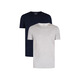 安普里奥·阿玛尼（Emporio Armani）EA 夏季新品秋男士棉质经典短袖T恤 打底衣 2件装 15935蓝/灰 XL