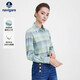 Navikel Italian dinghy women's long-sleeved plaid shirt cotton skin-friendly shirt 2333073501 Green L
