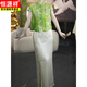 Hengyuanxiang Fashion Short à manches à manches courtes pour femmes 2025 Été Nouveau style chinois Twinkle Top Vêtements pour femmes Green Top M [DÉGISTÉ 105JIN [JIN ÉQUILABLE 0,5 kg] Ci-dessous]