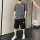 骆驼（CAMEL）男士短袖t恤夏季时尚冰丝运动套装休闲旅游轻便男装短裤搭配一套 6227白色+K201黑白边 XL
