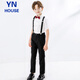 Yinuofang Kinder am 1. Juni Performance Kleidung Jungen School Uniform Klasse Kleider Overalls Kurzarmhosen Größe 150