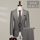 TPZBWG high-end brand suit suit set for men 2025 new business casual formal wear British style three-piece set brown gray two-piece set M
