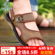 Spechts Sandalen Herren Sommer 2025 Neue Stil außen atmungsaktiven Ledersandalen echte Lederschuppen Nicht-Rutsch-Rindfleisch-Sehnen-Sohle-Strandschuhe Sandalen Männer 6227 Schwarze Rindfleisch Sehnen Sohle 44