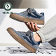 Specht-Leinwandschuhe für Männer im Frühling und Sommer Neue Flat-LOLED-Kleidung-resistente Sportschuhe Vielseitige Nischendesign Trendy Casual Schuhe für Männer grau und blau 42