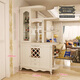 Gu Jia Duke 2025 new doorway integrated solid wood European style entrance cabinet wine cabinet living room partition cabinet double-sided room cabinet screen 695 (0.9 meters) assembly frame structure