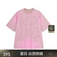 JNBY/Jiangnan cougar spring and summer T-shirt for women new Chinese Miao cartoon dragon round neck short sleeve casual simple 5O4112560 690/Mixed powder S