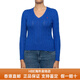 Polo Ralph Lauren拉夫劳伦女士毛衣纯色粗绞花V领针织毛衣女士送女友男友 宝蓝色 XS