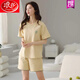 Pyjamas Langsha pour femmes en été en coton pur en été pour femmes, simple style de coton décontracté et mince pour les vêtements de plein air. Z9857 M recommandé 80-100jin [Jin est égal à 0,5 kg]
