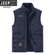 Jeep Spirit Jeep Herren-Weste Frühling und Herbst Neue Outdoor-Pferdsclip lässig große Sportarten mittlere Weste mit mittleren Alter 677 Military Green 3xl (156-170)