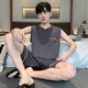 Feryo Modal Pyjamas Herrenweste Eis Silk Sommer ärmellose dünner Stil Teenager Student Student Großgröße Home Cloding Set XQ9901 Cool Modal M kleine L-börsennote für Größe 163c Gewicht 10