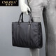 Luo Qiya (cmlziua) men's handbag canvas briefcase lightweight wear-resistant document bag business casual computer bag short-distance business trip men's bag black - can accommodate 15-inch computer 39.5*8.5*28.5cm