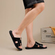 Walker Shop Slippers Men's 2025 Summer Nuevo cuero genuino al aire libre Flops sin deslizamiento sandalias de hombres al aire libre y modernas negras 38 (tamaño de zapato de cuero)