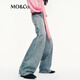 Mo/co. Jeans 2025 Autumn Nuevo producto Hot Diamond Diamond Rivets Nostalgic Greyscale Blue algodón ALIGO DE ALGOTA ANTEA MBE3JEN012 Denim azul S 26