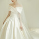 Pierre Cardin (Pierre Cardin) Satin Wedding Dress 2025 New Temperament Bride One-shoulder Palace Style French Atmosphere Simple Fairy Style Main Entrance Veil Ivory White (Tie) XL