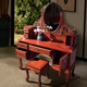 Good craftsman and good product, mahogany furniture, Burmese rosewood (scientific name: Big fruit rosewood), Chinese style dressing table solid wood with lockers and drawers dressing table combination, foreign flower dressing table + dressing stool combination