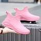 Modische Anti-Rutsch-Regenstiefel für Frauen tragen resistent niedrig obere weiche Boden Kurzrohr Wasserschuhe für Männer Küche wasserdichte Fischerei Regenstiefel Paar 885 Pink 38