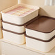 Underwear storage box for home underwear and socks, divided into compartments to organize the wardrobe, three-in-one wardrobe for personal clothing, no compartments with lid, can hold 10 pieces of underwear box, milk coffee color upgraded and thickened, 30.5*23.5*8