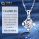 China Gold (CHINA GOLD) Four-leaf Clover Platinum Necklace Women's Platinum Diamond Light Luxury Pendant Valentine's Day Birthday Gift for Girlfriend and Wife Jingsuda Platinum Four-leaf Clover Pendant White - Free Silver Chain + Medium Gold Gift Box