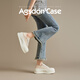 Agsdon zapatos blancos pequeños para mujeres en verano Nuevos zapatos gruesos de dos listones para mujeres zapatos de mujer estilo universitario B153038 Mezcla 36