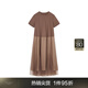 Jiangnan Buyi (JNBY) [Gleicher Stil im Einkaufszentrum] 24 Herbst- und Winter neues Kleid mit runden Hals A-förmigen Kurzarmtemperament Elegant 5o7g15780 216/Wachsrosa Camel Color 216 L