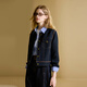 
Three Color 2025 Autumn New Imitation Denim Jacket Round Neck Loose Cardigan Retro Simple Short M Deep Sea Blue M 160/84A