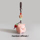 Youke Handmade Wood Carved Piggy School Bag Pendant Car Keychain Cell Phone Chain Cute Gift for Girlfriends Wood Carved Pig Safe Style