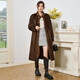 
Winter home brand fur 2025 new imported mink coat for women, whole mink over knee long mink fur coat stand collar, brown L 120Jin [Jin equals 0.5 kg] below