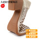 Satchi Light Luxury 2025 Nouvelle maman Fish Mouth Chaussures talons épais Sandales Tempérament des femmes Summer Cheongsam Chaussures pour femmes robe High Heels Black 22 35/5