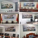 咏幻江山万里长城靠山图山水画办公会议室挂画装饰字画客厅背景墙壁画 CT-3881背有靠山 18080cm入户哑面油画布+黑