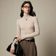 ROMON knitted sweater women's German Yangtze tulle trunk 100% cardigan seamless base shirt 2025 spring and autumn fashion sweater Huami XL /170-130Jin[Jin equals 0.5 kg]-175-140Jin[Jin equals 0.5 kg]