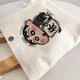 [JD Logistics] Large capacity canvas bag women's fashionable shoulder bag bento bag cartoon handbag mommy bag three little bears 1 package [27*22*8cm]