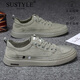 Zapatos de lona de alta gama de alta gama de lujo de lujo para hombres en verano Soft Soft Breatable Ligero Ligero Ligero Zapatos Casuales para hombres Gray 41