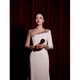 Shidao host dress female high-end adult women niche 2025 new style simple and elegant banquet evening choir dress L