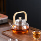 SUSHI CERAMICS teapot thickened high borosilicate glass teapot flower teapot wooden handle teapot 1000ml