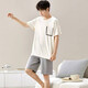 
Wanqin pajamas men's summer loose shorts and shorts plus a large size thin summer home suit wear L [camp 6624 men's home suit 2XL [recommended 140-160Jin [Jin equals 0.5 kg]]