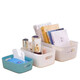 Simple white portable storage basket dormitory sticker storage box ins style plastic large capacity debris box small white box 2 pieces 20x14x7cm