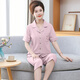 雅鹿妈妈开衫睡衣女夏季棉短袖七分裤大码薄款中老年妈妈家居服套装 9893# M 【建议80-100斤】