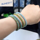 Buhesyt Ice Bleu à trois couleurs Bracelet Jade Abacus Berons et bracelet Jade Bracelet Jade Bracelet 5.5-6 mm 1048