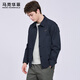 Mark Huafei Windproof and Anti-wrinkle Lapel Jacket Men's 2025 Autumn New Trendy Embroidered Retro Men's Jacket 1542 Navy Blue 101 M 170