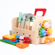 
Shantoulin Village Children's Repair Tool Box Toys Simulation Disassembly and Assembly Woodworking Box Screw Nut Wooden Boy Playing House Folding Tool Box