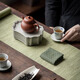 Yagu new style cotton and linen absorbent tea towel, Chinese tea towel, tea ceremony accessories, simple forest style tablecloth, rag, tea set with green - cotton and linen handmade tea towel