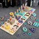 Mi Hong Miehone Montessorius Kinder Spielzeug für digitale Puzzle Building Block-Entwicklung Gehirn 1-2 Jahre alt 3 Jungen und Mädchen Babys dreifarbige Grafikpaarungen