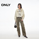 Only2025 Summer Nuevo diseño simple de alambre brillante chaqueta corta con capucha suelta para mujeres 125136032 A06 Invitado White M