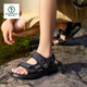 Sandales de pic pour hommes à l'été 2025 Nouvelles chaussures de sport pour hommes conduisant des chaussures décontractées pour les chaussures pour hommes chaussures de plage 3888 Black [sandales deux usures, élastique et pliable] 40