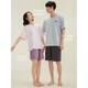 
Hengyuanxiang couple pure cotton pajamas for women short-sleeved shorts cool summer thin style men can wear home clothes suit men's style 16751 M