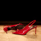 Only girl [Butterfly] 2025 summer new style fish mouth high heels cow patent leather temperament bow strap sandals women's thin heels red 7.5cm 34