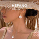 HEFANG He Fang Jewelry Mother-of-Pearl Starlight Earrings Earrings Women's Light Luxury High-end Birthday Gift for Girlfriend Earrings Style/Gold