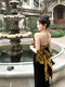 PMWRUN2025新款新中式高级性感抹胸连衣裙女装气质露背鱼尾礼服长裙晨袍 6189酒红色 S